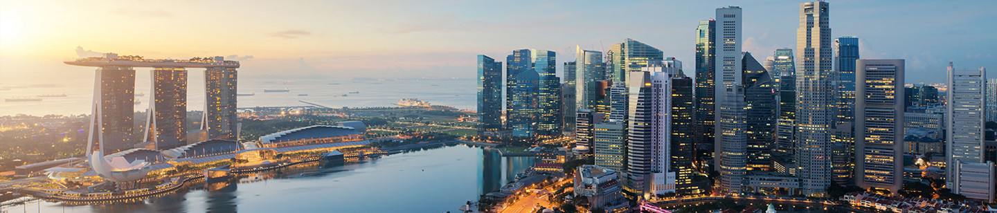 Singapore skyline at dusk