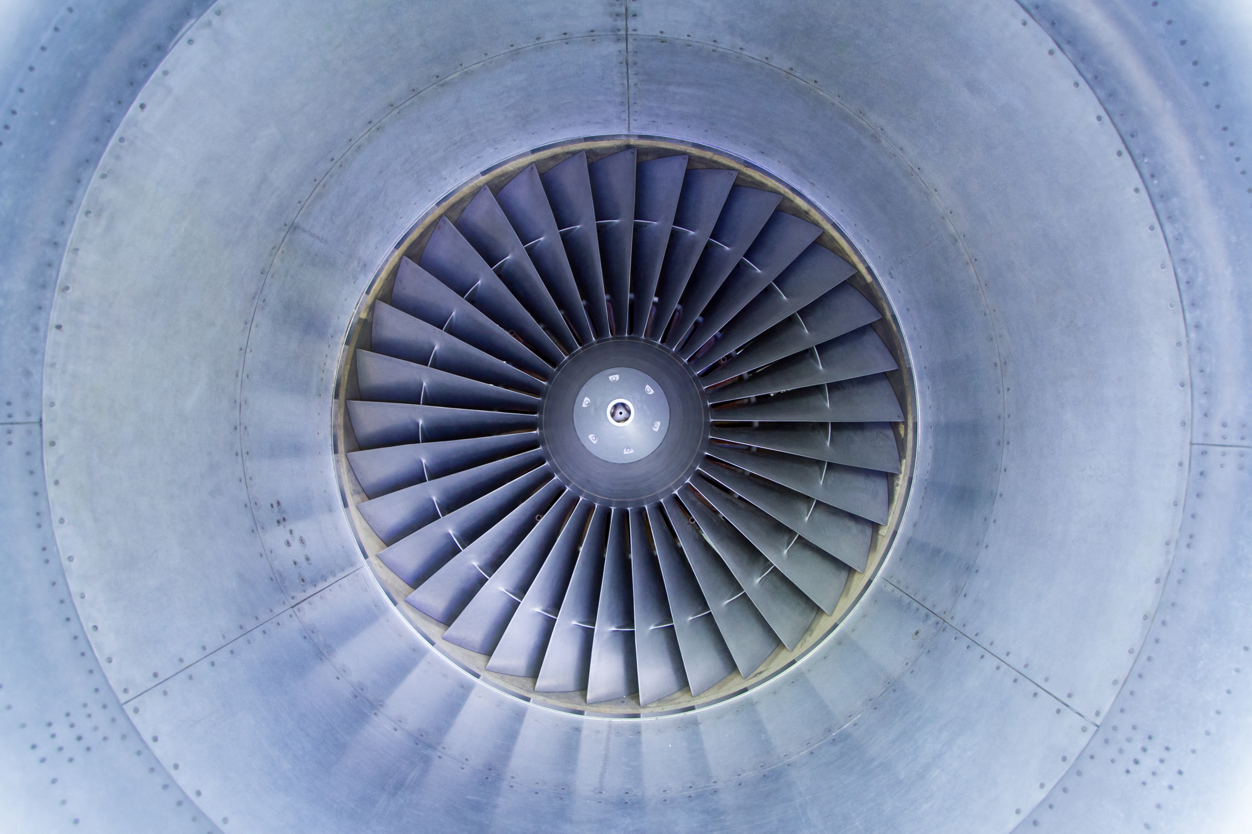 A jet engine centralised and zoomed in