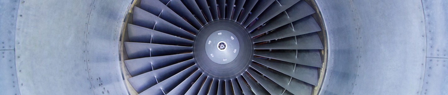 A jet engine centralised and zoomed in