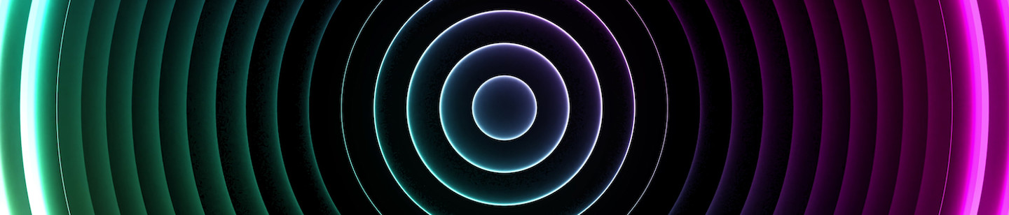 Colourful green and pink LED rings