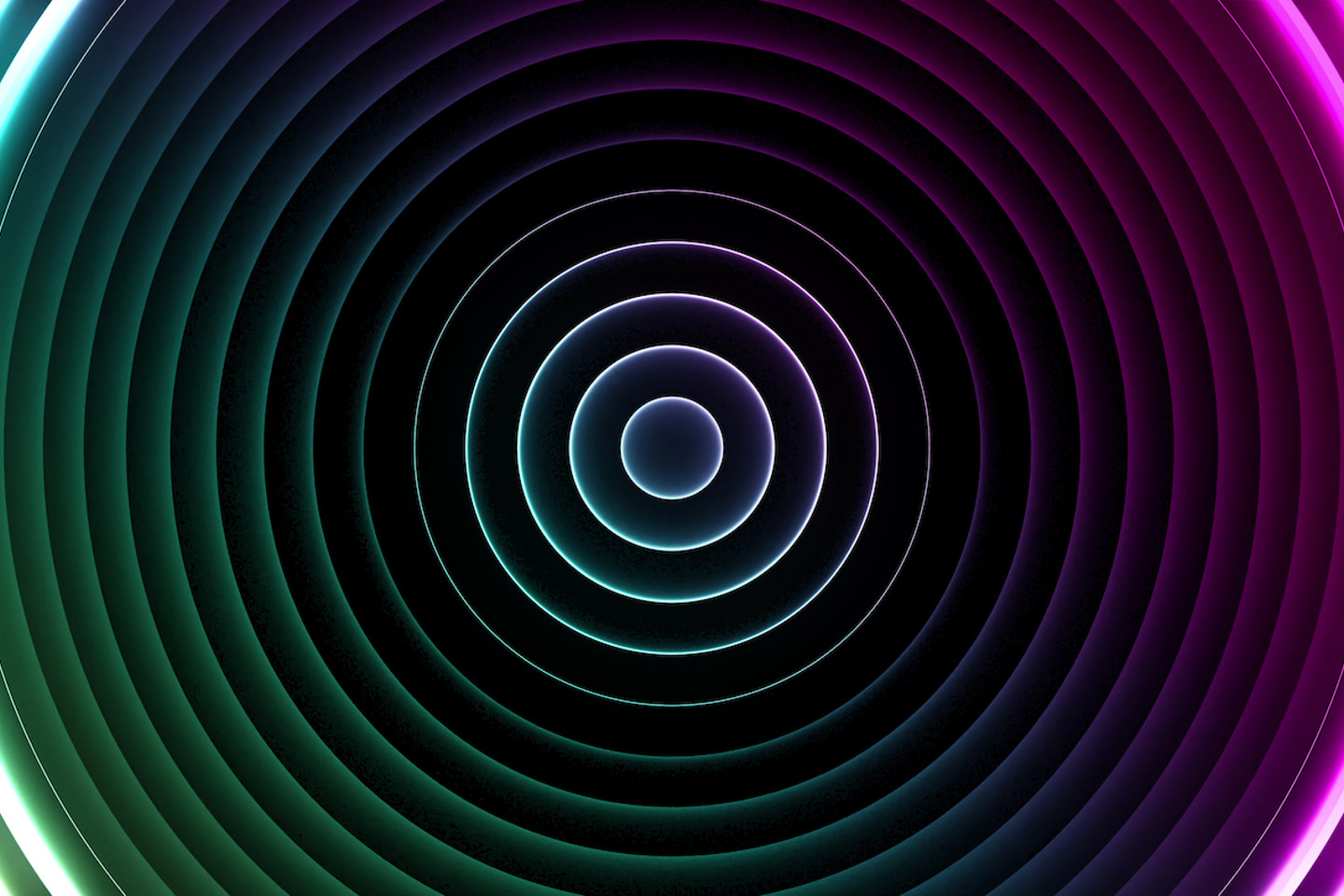 Colourful green and pink LED rings