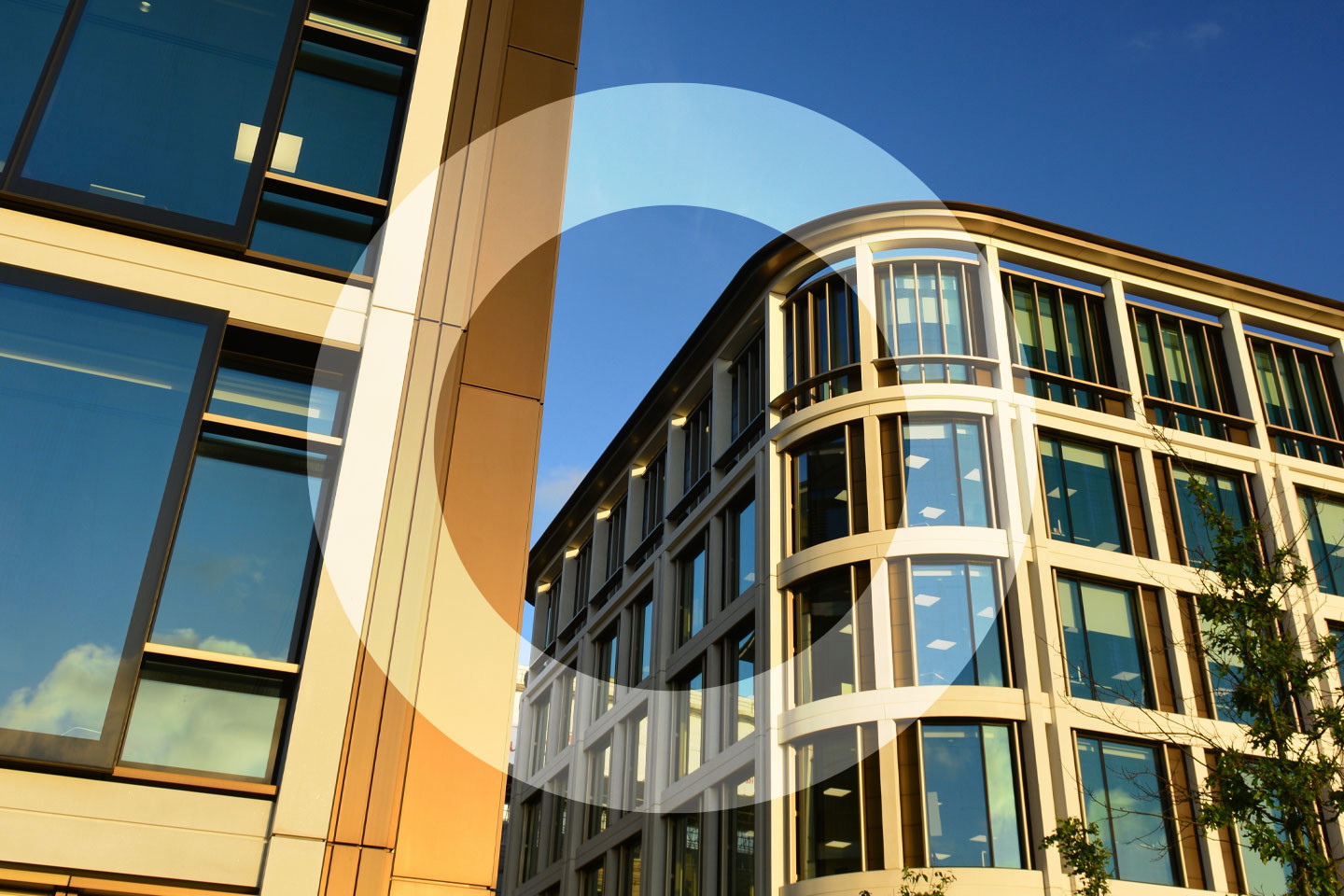 Office Building Block Windows With Warm Light