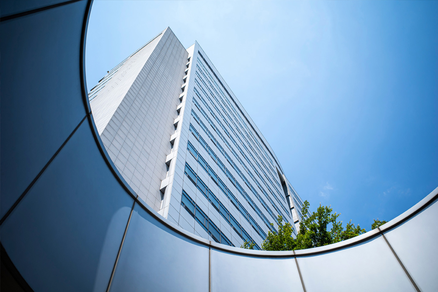 ground level view of building