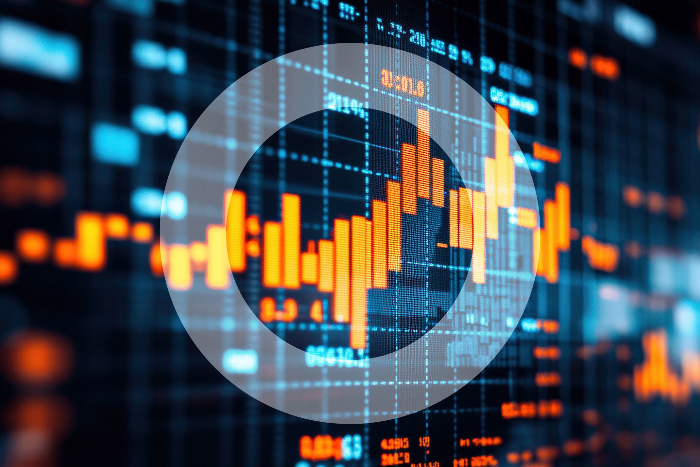 Stock Market Screen Orange And Blue