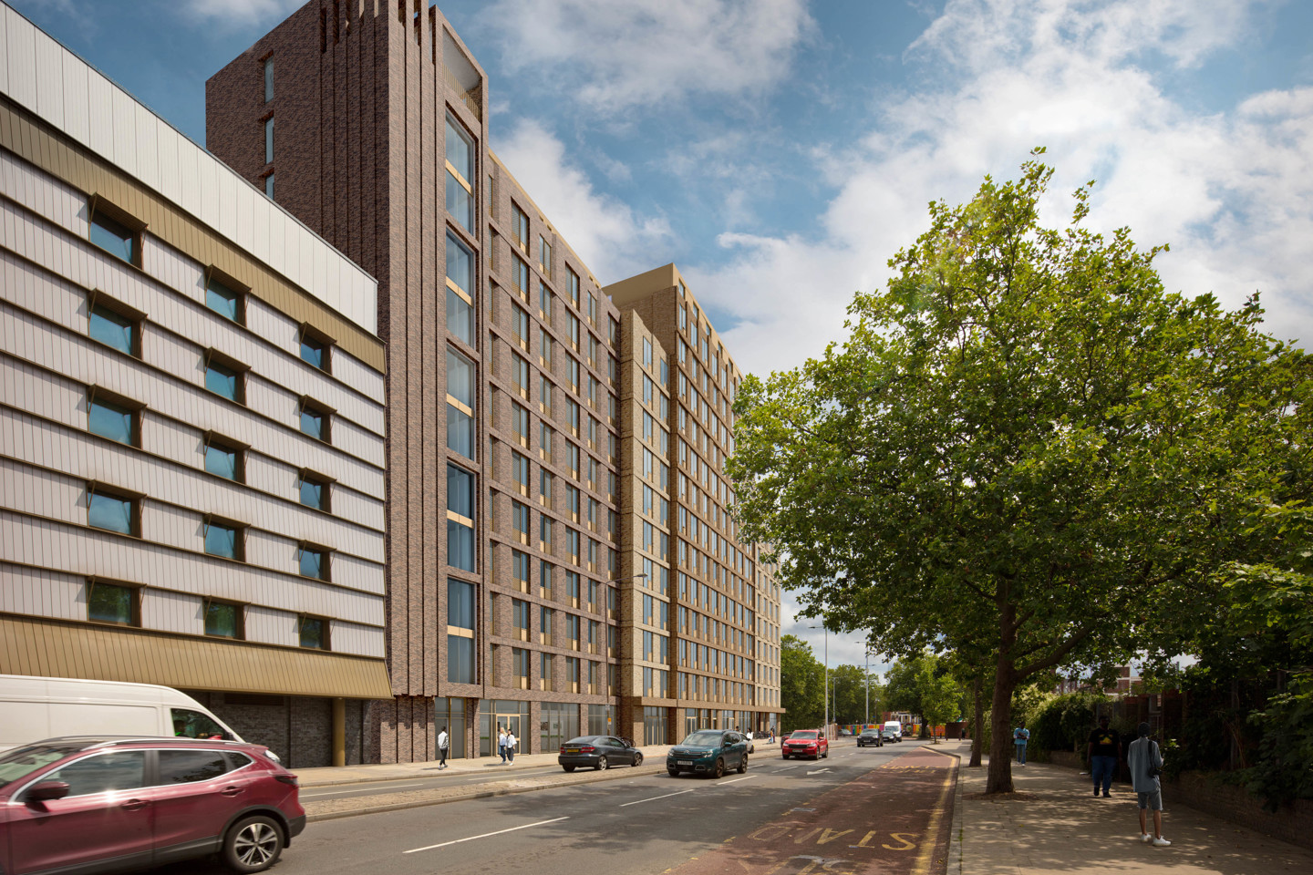 Beresford road with buildings and cars