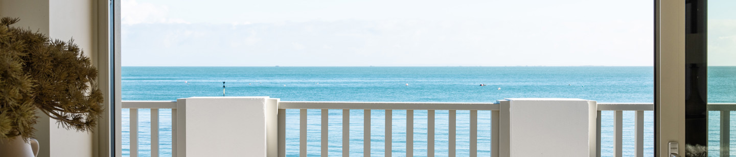 View from a balcony overlooking the sea
