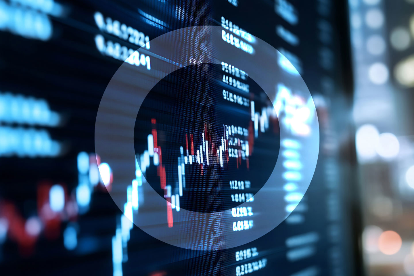 Graph shown on computer screen with overlayed 'O'