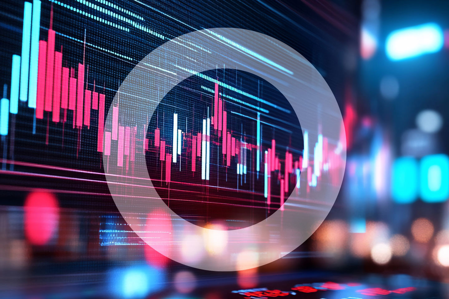 Blue And Pink Stock Market Screen