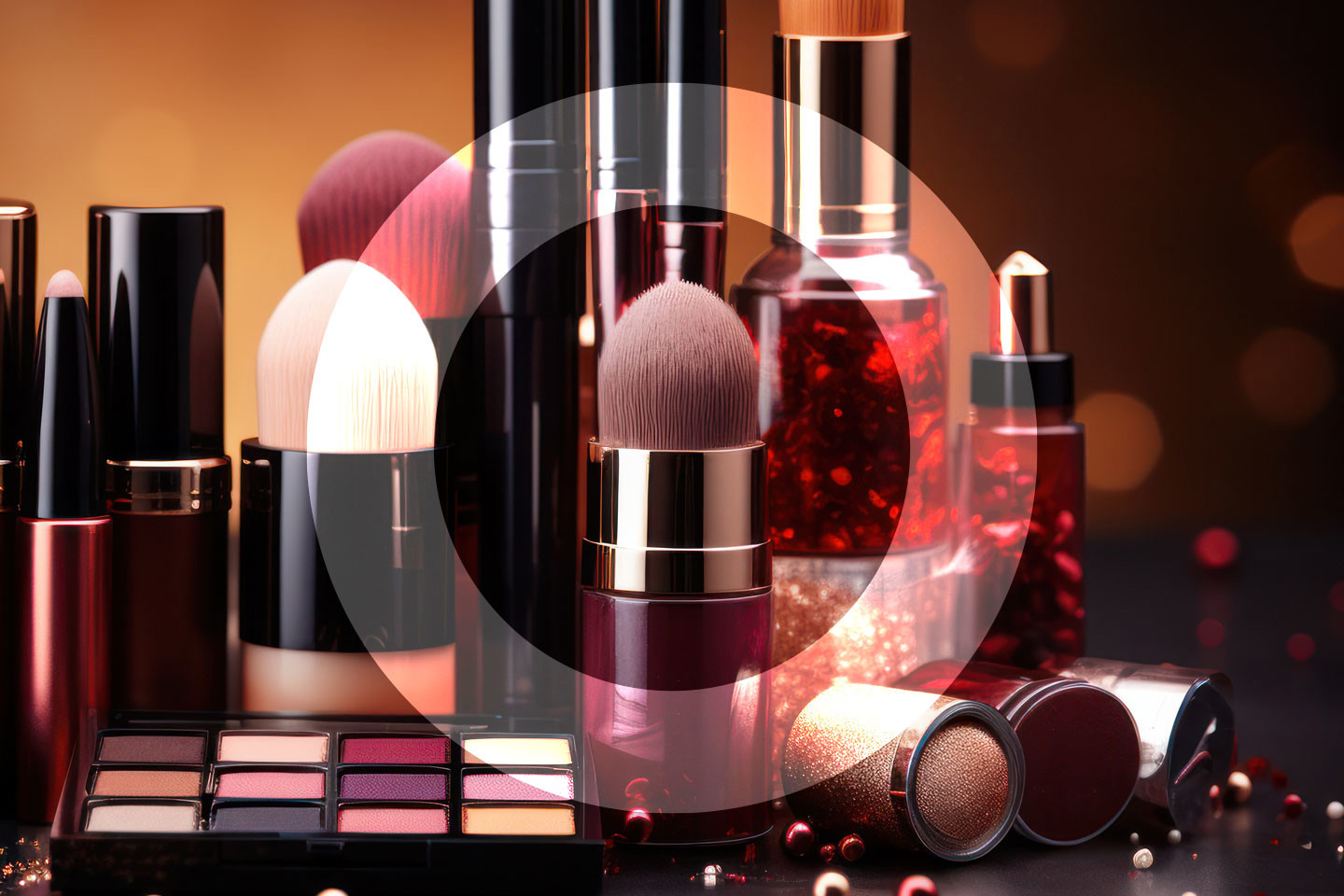 Foundation Brush And Makeup Palette With O Overlay