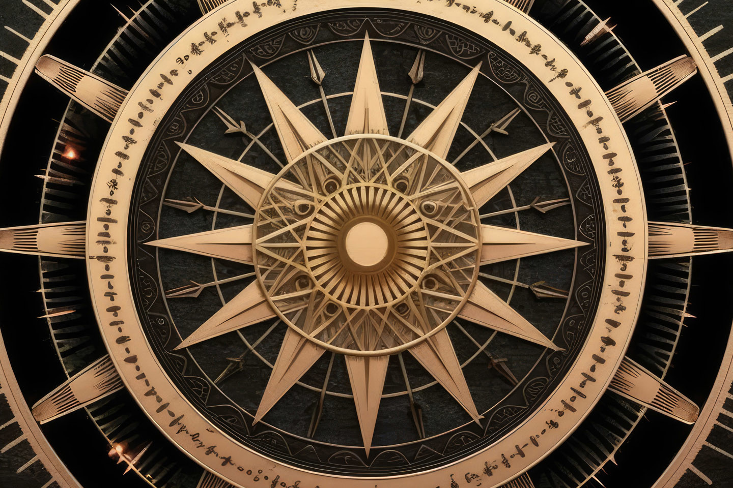 close up of detailed compass